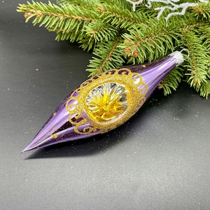 Purple Christmas ornament blown glass ornaments holiday christmas decor new home  decorations mercury glass  glitter ornament