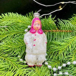 Enfeite de vidro de Natal com boneco de neve, Natal vintage, Natal retrô, decoração de Natal dos anos 1950, Ideias para presentes, Decoração de Natal