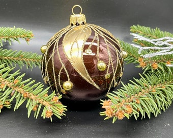 Brown Christmas ornament blown glass ornaments holiday christmas decor new home  decorations mercury glass  glitter ornament