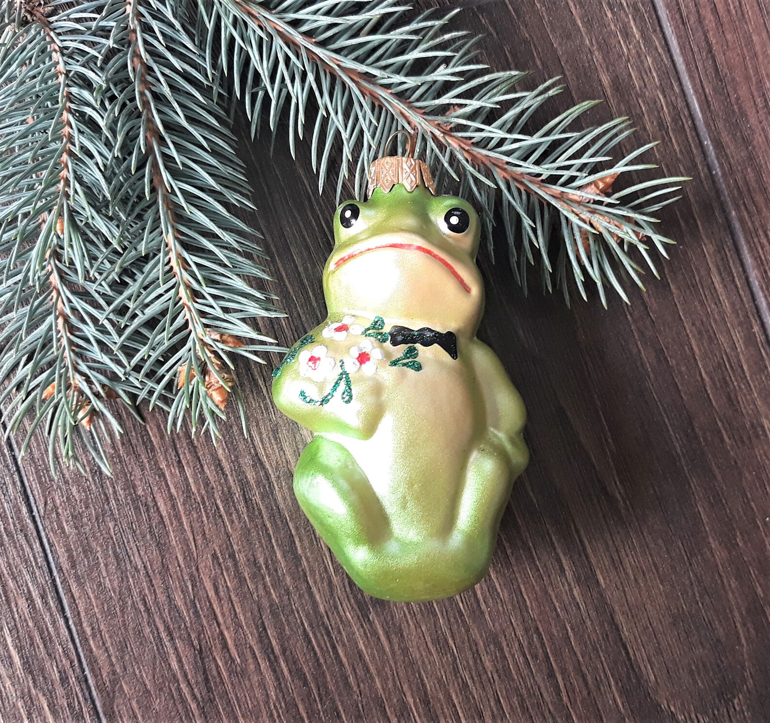 Frog Christmas glass ornaments Blown Glass ChristmasHandmade Etsy