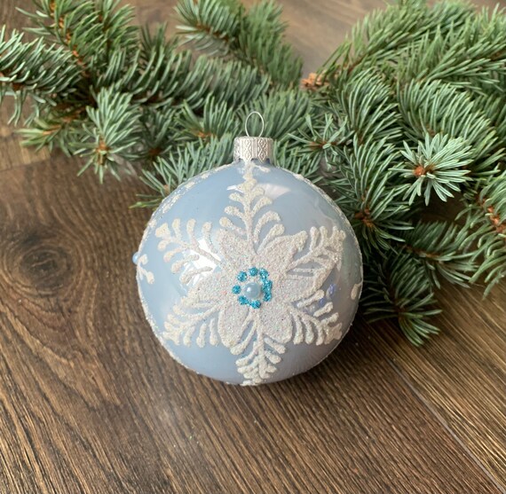 手描きのクリスマスガラスオーナメント、カスタムオーナメント、手描き