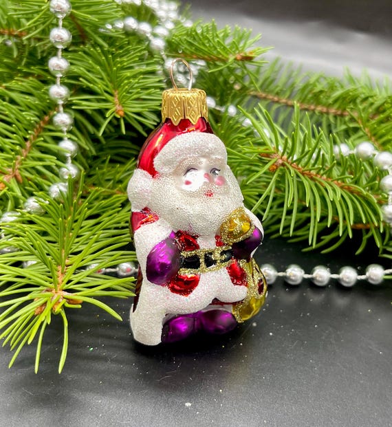Weihnachtsmann Weihnachten Glasanhänger, Glas Weihnachten, Geblasene Glas Weihnachten, Handgemachte Weihnachten Glasornament, Weihnachtsdekoration Weihnachtsgeschenk 2025