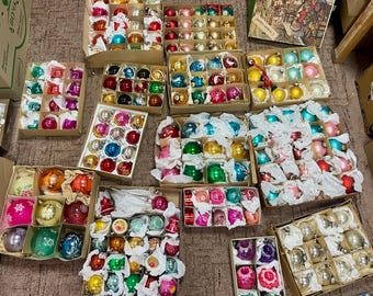 RARE! 43 Vintage Antique 1970's German Deep Star Indent Christmas