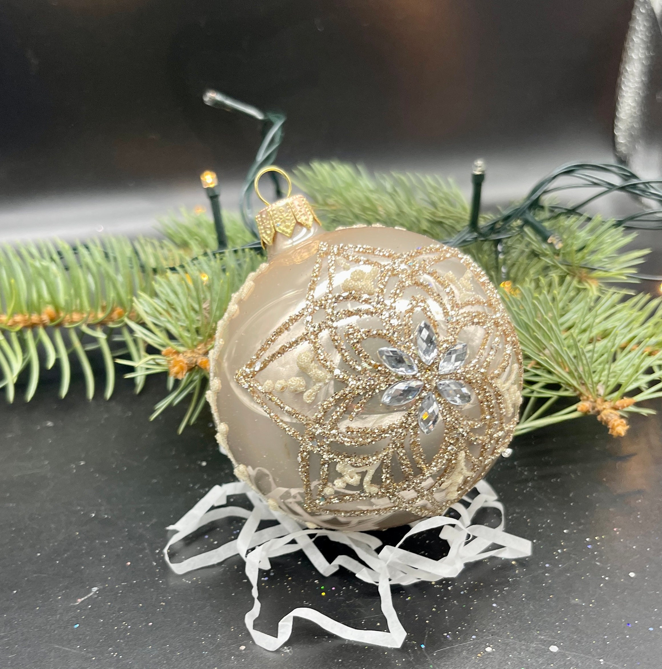 クリスマス　オーナメント ガラス　ガラスオーナメント　手描き　外国製　輸入　雑貨 クリスマス オーナメント ガラス ガラスオーナメント 手描き 外国製