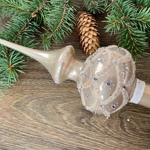 Christmas glass tree topper 12 inch, vintage tree topper Christmas tree ornaments ornament, Christmas tree topper top, Christmas