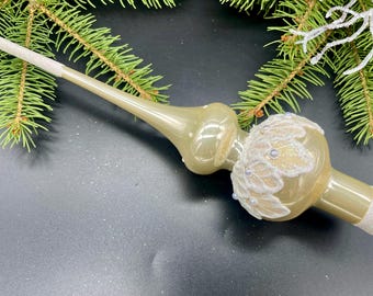 Beige christmas tree topper for christmas tree holiday decoration vintage christmas ornaments tree home decor family christmas gifts 2024