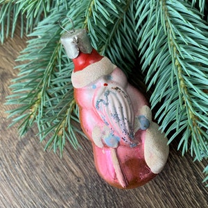 SANTA Claus Christmas glass ornaments, vintage christmas,Retro Christmas,1980s christmas,Christmas decoration, Antique Christmas ornament