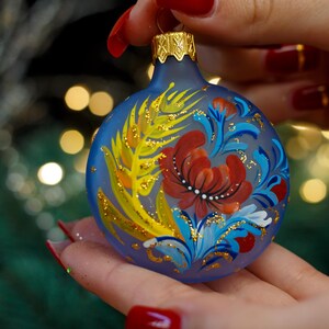 Flower  Christmas glass ornaments, Blown Glass Christmas, Handmade Xmas glass ornament, Christmas decoration Christmas gift 2025
