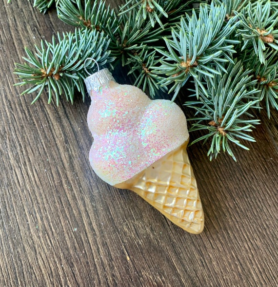 アイスクリームのクリスマスガラスオーナメント ヴィンテージ