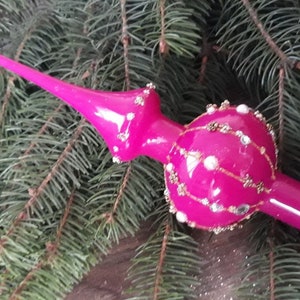 Pink Christmas glass tree topper 30 cm ( 11.8 inch)vintage tree topper Christmas tree  Winter decor, Gifts ideas, Holiday decor, Xmas 2025