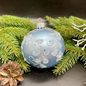 Ornement de Noël bleu en verre soufflé, décoration de Noël : décoration de Noël, décoration de Noël et décoration d'hiver