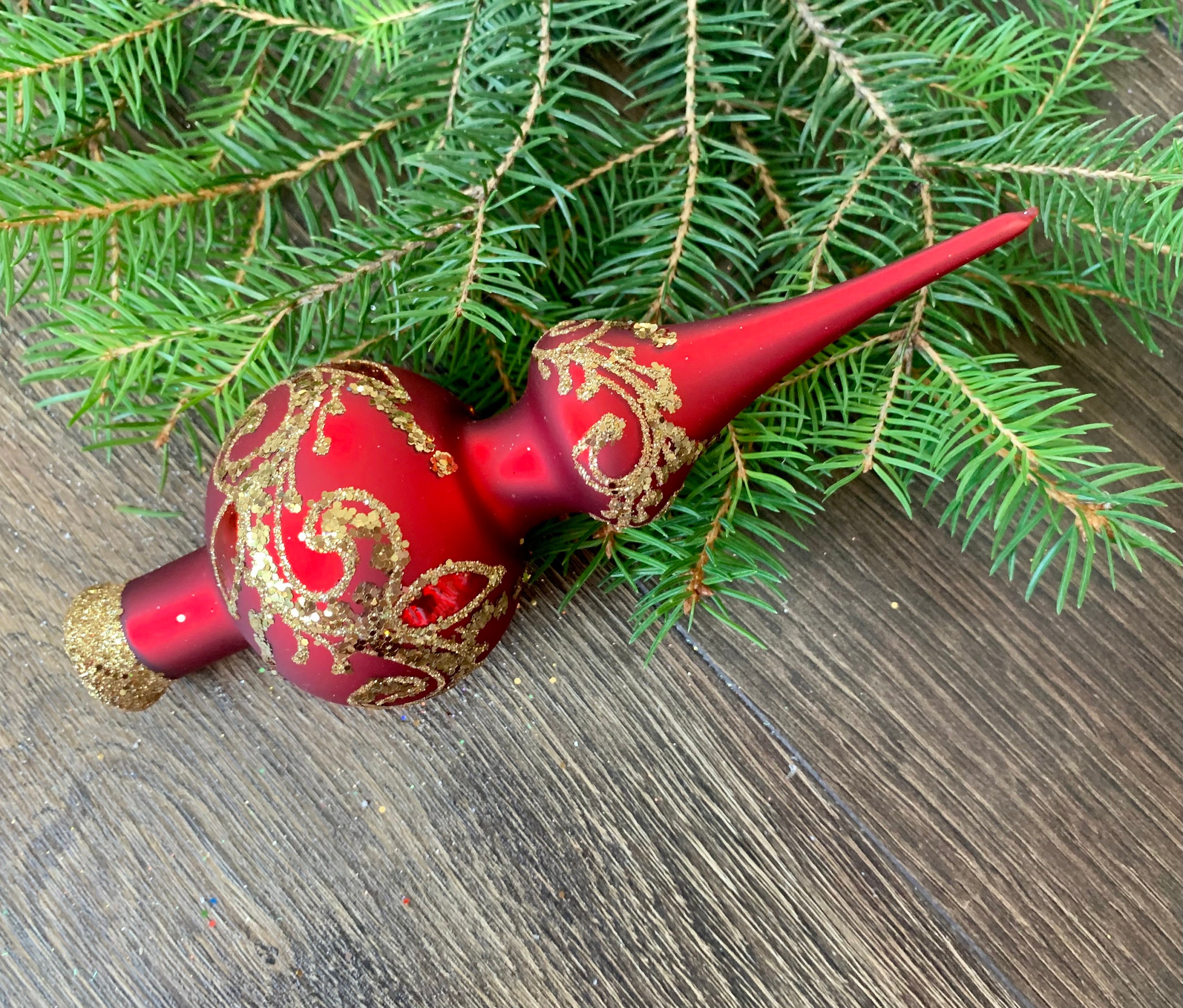 Small Christmas glass tree topper 20 cm 8 inchvintage tree Etsy