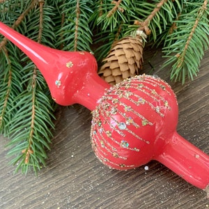 Unique Handmade Pink Glass Christmas Tree Topper - Festive Holiday Decor, Handcrafted winter Decoration, Xmas 2025, Holiday decor,Tree spire