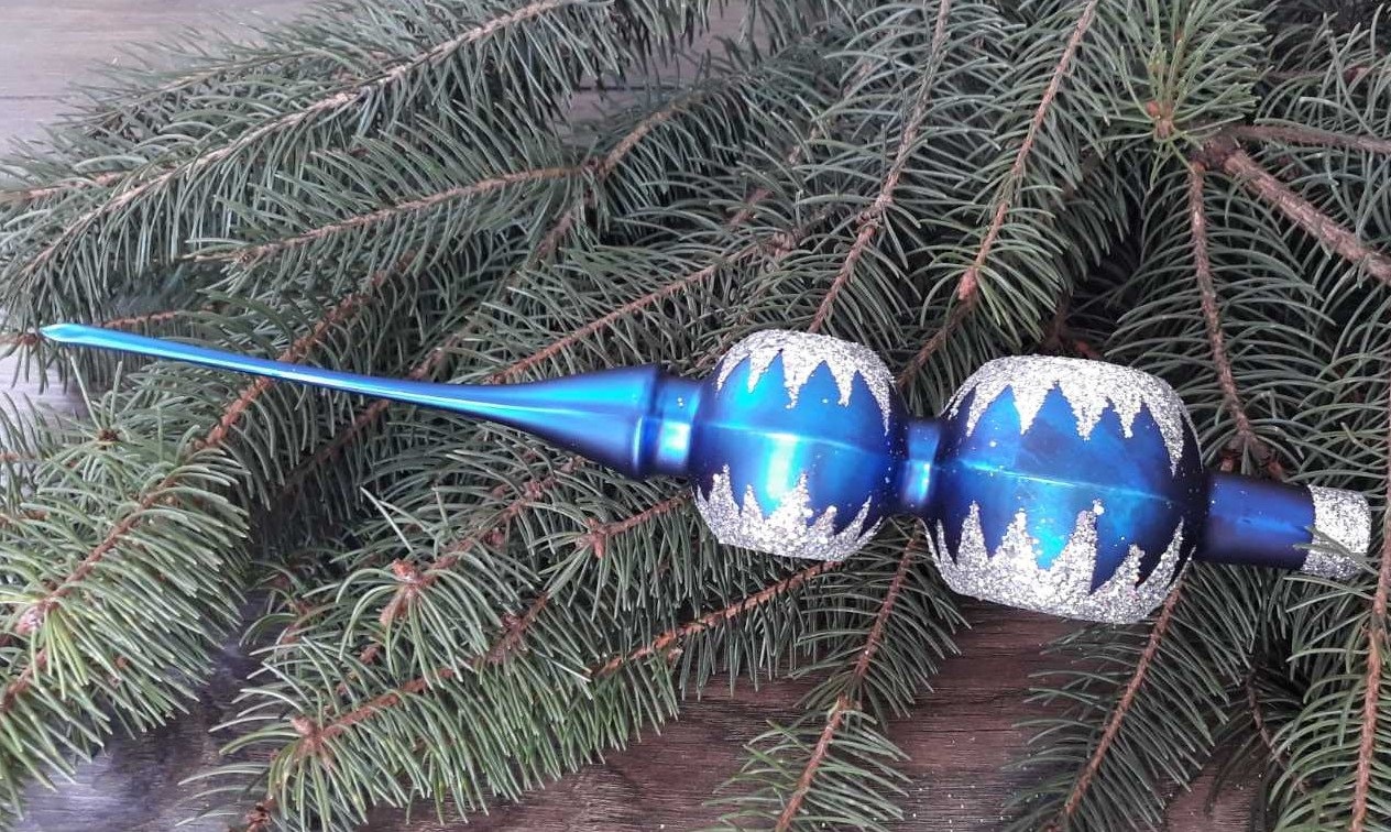 Christmas Glass Tree Topper 33 Cm 12.9 Inch Vintage Tree Etsy UK