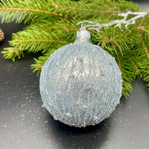 Blue Hand-painted christmas glass ornaments,custom ornaments,Hand painted Christmas tree glass ornament, Christmas decoration 2024