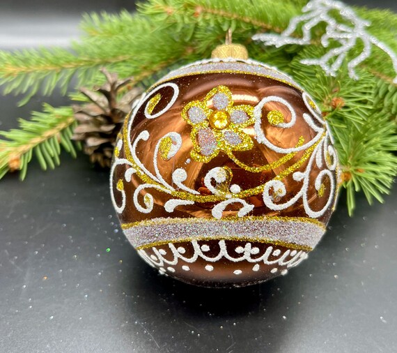 【新品未使用】ドイツ購入　作家物　手描き　一点物　ガラス　クリスマスオーナメント クリスマスツリー オーナメント 飾り ドイツ INGE-GLAS GOODS