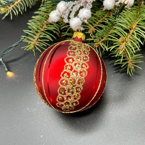 Red Hand-painted christmas glass ornaments,custom ornaments,Hand painted Christmas tree glass ornament ,Christmas decoration