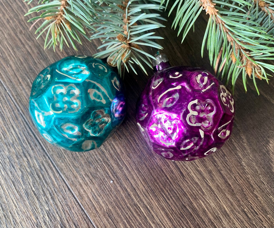 Two Antique Glass Christmas Ornaments Christmas Glass Etsy