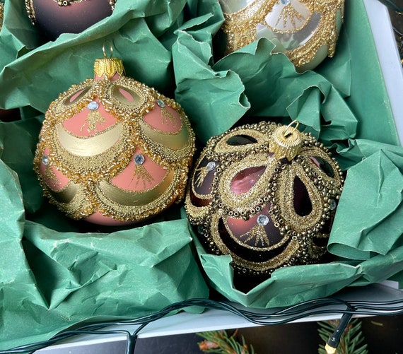 ドイツ製 ガラスオーナメント クリスマスオーナメント アスティエ 6個