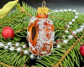 プレッツェルのクリスマスガラスオーナメント、吹きガラスのクリスマス