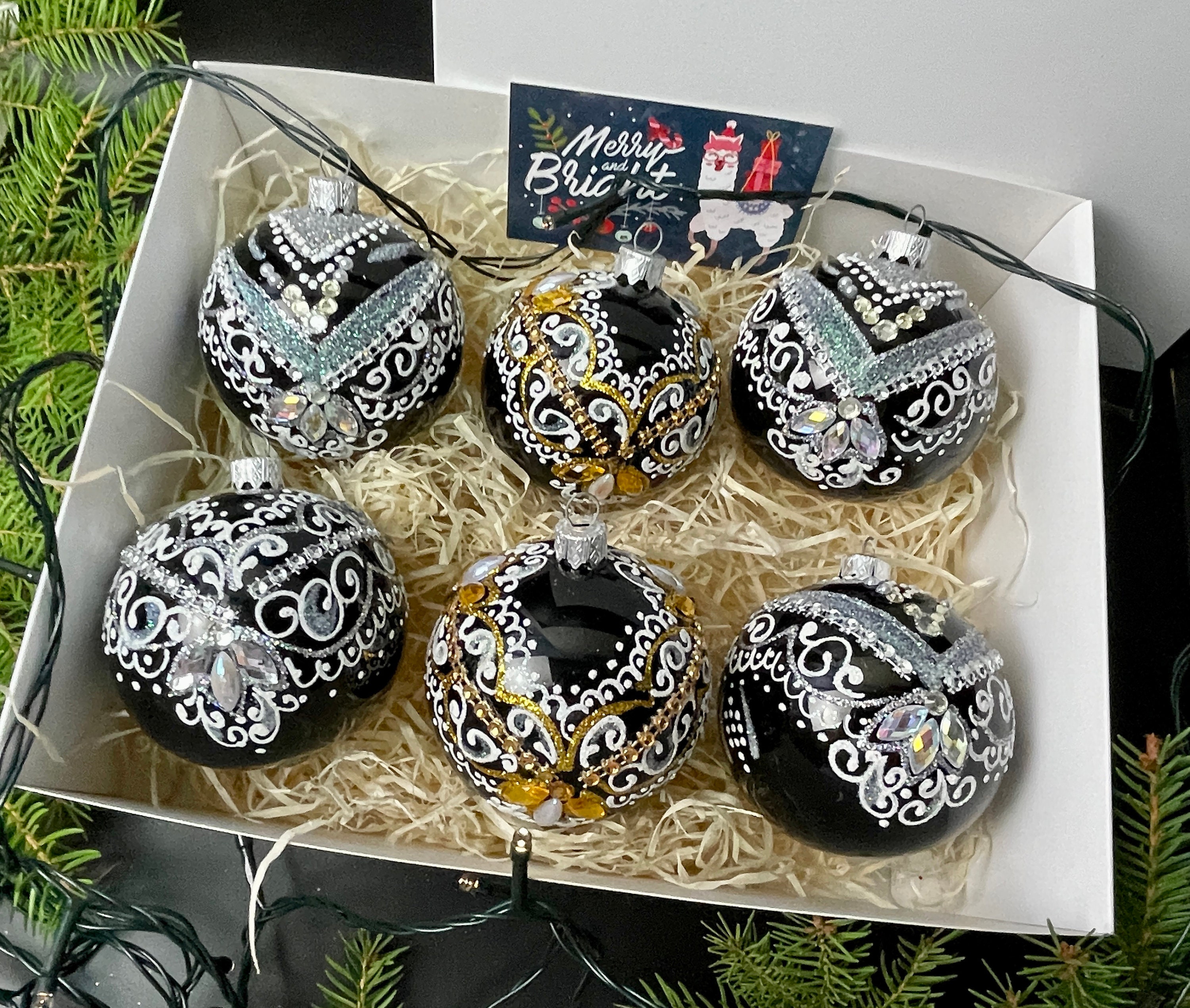 クリスマスガラスオーナメント6個セット、最高のクリスマスギフト