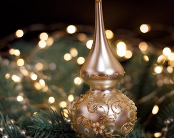 クリスマスガラスツリートッパー 18 cm (7インチ)、ヴィンテージツリー