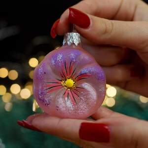 Flower Christmas glass ornaments, Blown Glass Christmas, Handmade Xmas glass ornament, Christmas decoration Christmas gift 2025