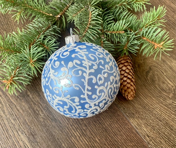 Large blue christmas ornaments deals