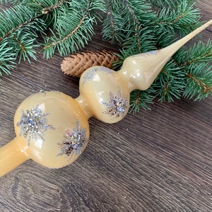 Christmas glass tree topper 12 inch, vintage tree topper Christmas spire, Xmas 2025, Gifts ideas, Holiday decor, Winter decor