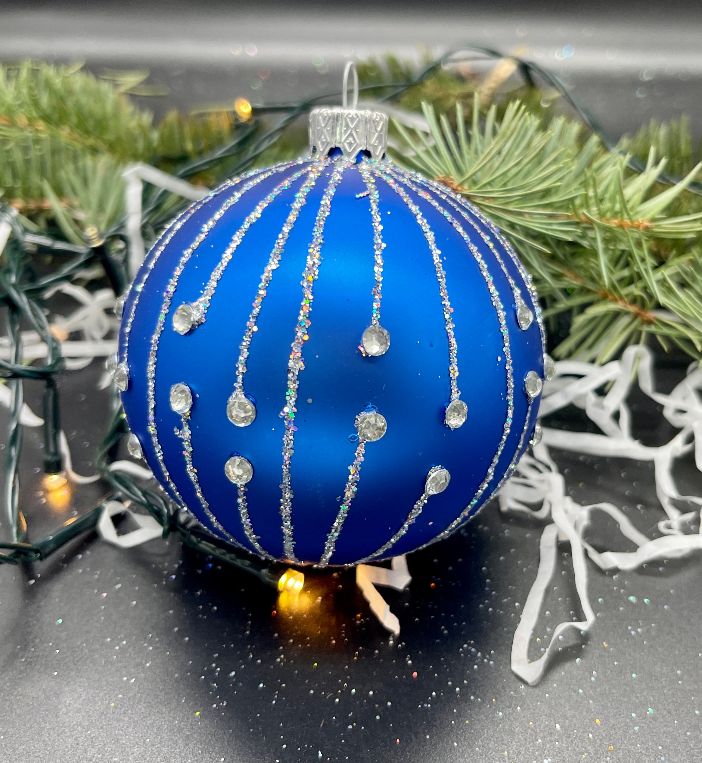 Royal blue christmas ball ornaments Clearance