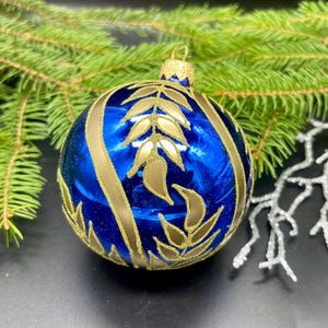 Blue Christmas ornament blown glass ornaments holiday christmas decor new home decorations glass  glitter ornament, Xmas 2025, Holiday decor