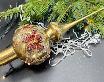 Unique Handmade Bronze Glass Christmas Tree Topper - Festive Holiday Decor, Handcrafted winter Decoration
