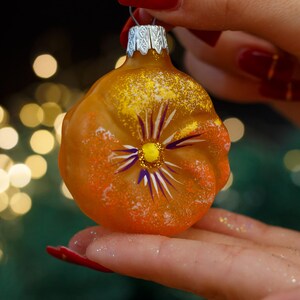 Flower Christmas glass ornaments, Blown Glass Christmas, Handmade Xmas glass ornament, Christmas decoration Christmas gift, Xmas 2025
