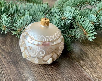 【新品未使用】ドイツ購入　作家物　手描き　一点物　ガラス　クリスマスオーナメント 新品未使用】ドイツ購入作家物手描き一点物ガラスクリスマスオーナメント