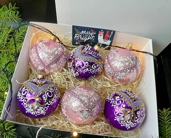 クリスマスガラスオーナメント6個セット、最高のクリスマスギフト