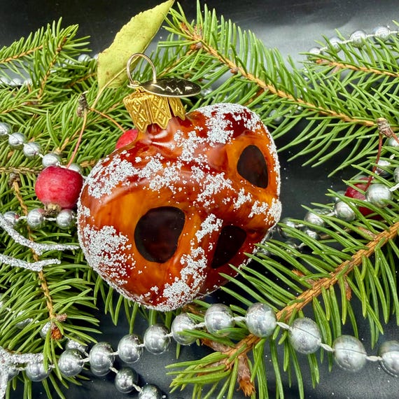 プレッツェルのクリスマスガラスオーナメント、吹きガラスのクリスマス