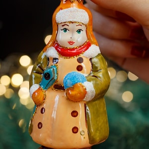 Woman Christmas glass ornaments, Blown Glass Christmas, Handmade Xmas glass ornament, Christmas decoration Christmas gift 2025