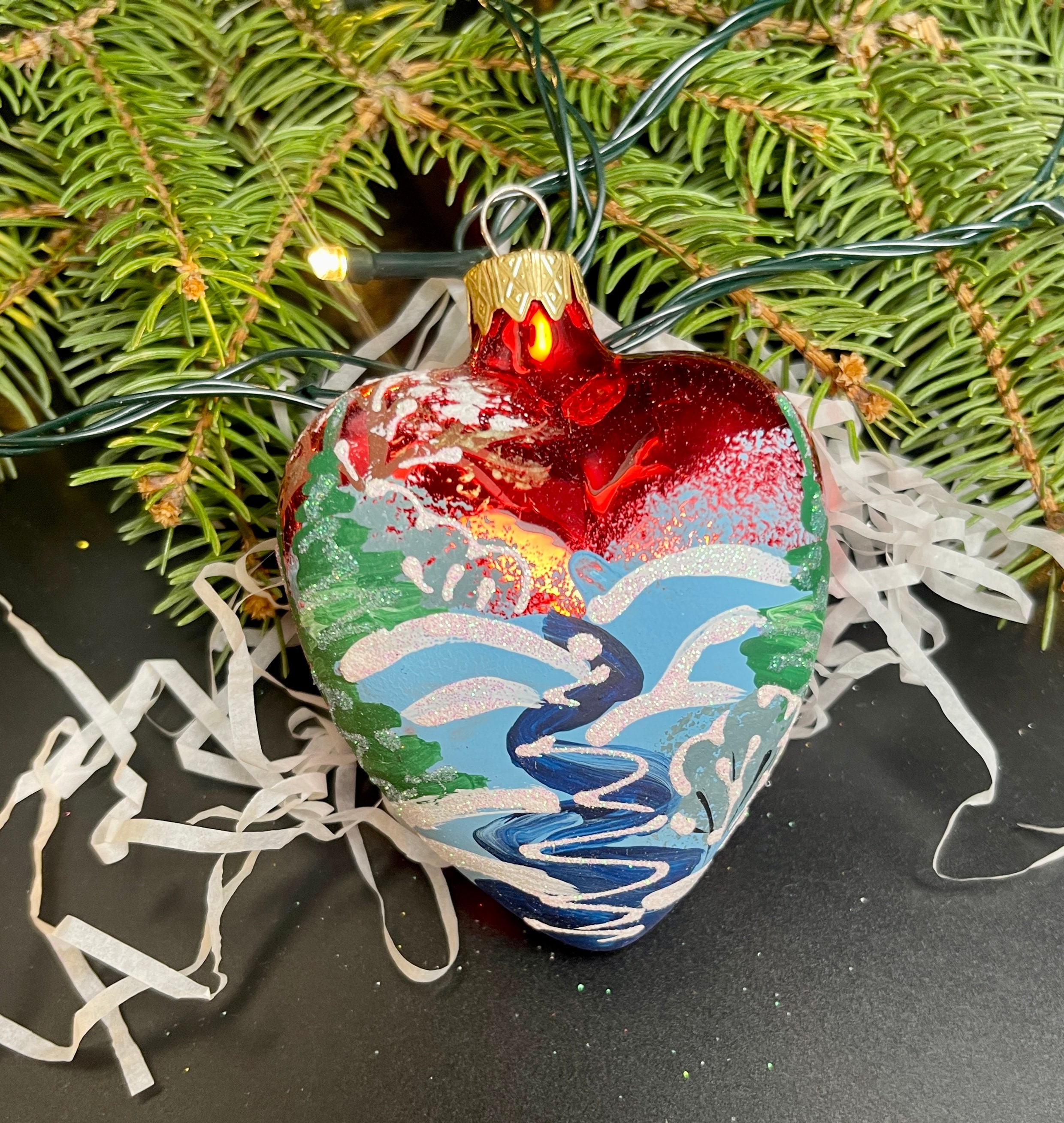 クリスマス　ガラスオーナメント　ハート　　オーナメントボール クリスマス ガラスオーナメント ハート オーナメントボール