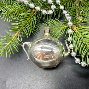Vintage kettle Christmas glass ornament , vintage christmas, Retro Christmas, 1950s christmas decoration, Gifts ideas, Holiday decor