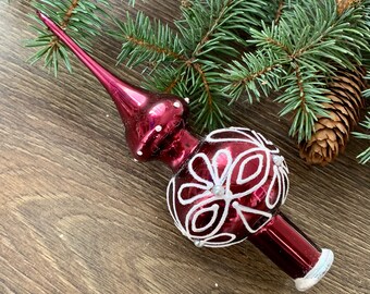 クリスマスガラスツリートッパー 18 cm (7インチ)、ヴィンテージ
