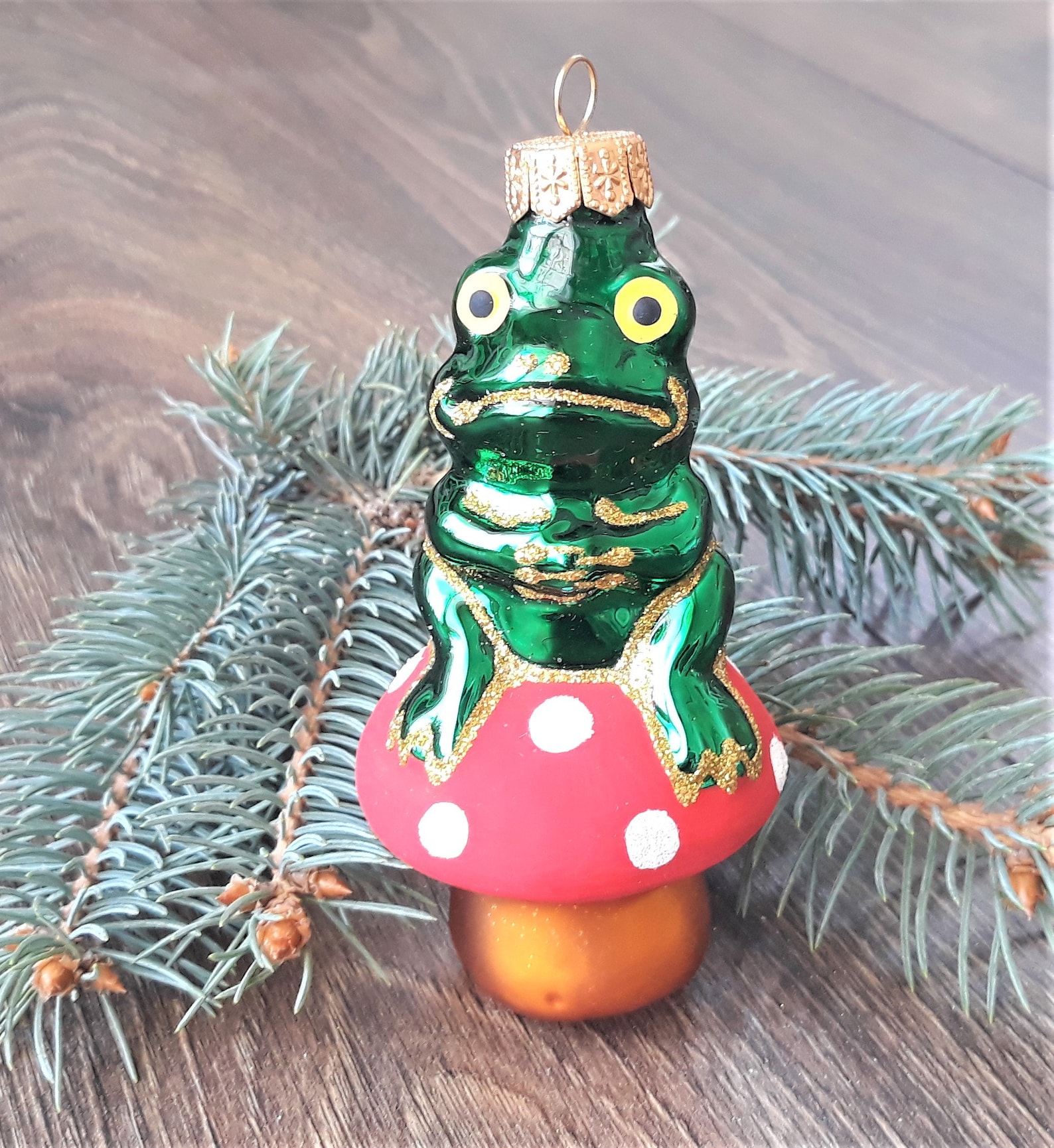 Frog Christmas glass ornaments Blown Glass ChristmasHandmade Etsy