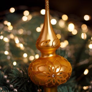 Christmas glass tree topper 18 cm ( 7 inch),vintage tree topper Christmas tree ornaments,Christmas spire,Xmas 2025,Gifts ideas, Winter decor