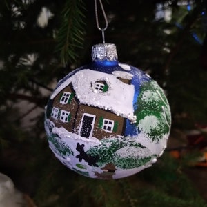 Hand-painted ornaments,custom ornaments, Hand painted Christmas tree glass ornament ,Christmas glass ornaments, Christmas decoration,