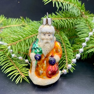 Vintage Santa Claus Christmas glass ornament , vintage christmas,Retro Christmas, 1950s christmas decoration,Gifts ideas,Holiday decor