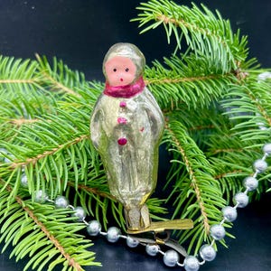Enfeite de vidro de Natal vintage para menina, Natal vintage, Natal retrô, decoração de Natal dos anos 1950, Ideias para presentes, Decoração de Natal