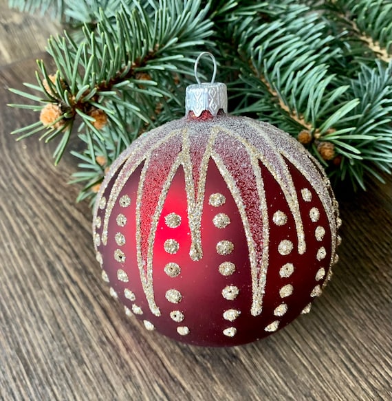 Red Hand-painted Christmas Glass Ornamentscustom - Etsy Singapore