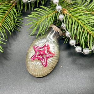 Vintage star Christmas glass ornament , vintage christmas, Retro Christmas, 1950s christmas decoration, Gifts ideas, Holiday decor
