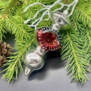 Enfeites de vidro vintage para Natal, Natal vintage, Natal retrô, Enfeites pintados à mão, Decoração de inverno, Ideias para presentes, Decoração de Natal