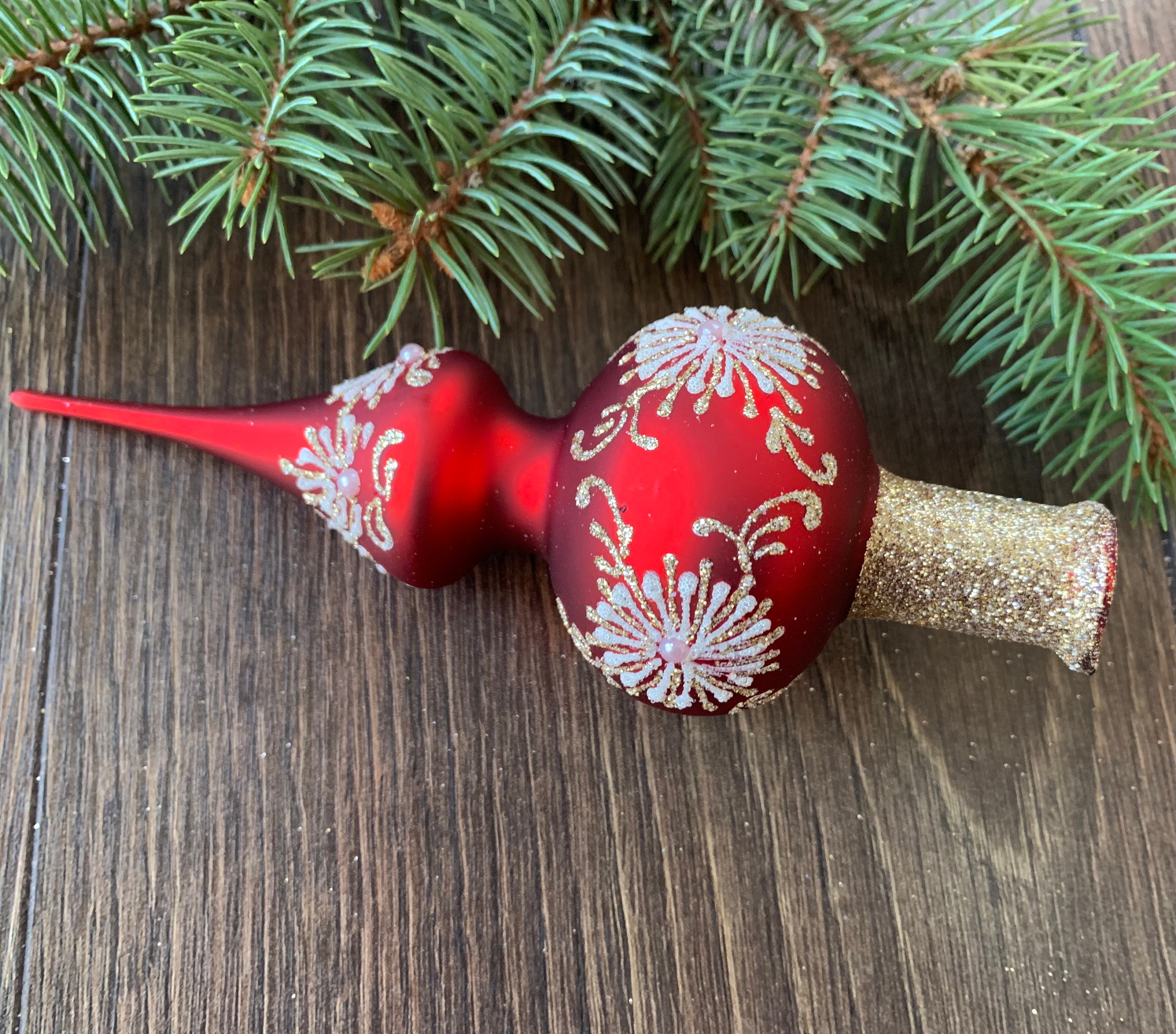 Décoration De Sapin De Noël En Verre Rouge Avec Hutte 23 Cm, Décoration De Sapin Vintage, Décoration De Sapin De Noël En Verre, Décoration De Flèche, Décoration D'arbre - France