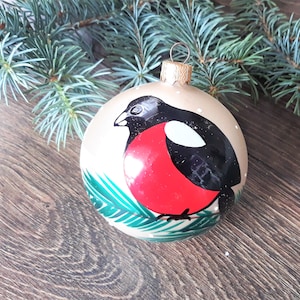 Bird Hand-painted christmas glass ornaments,custom ornaments,Hand painted Christmas tree glass ornament ,Christmas decoration